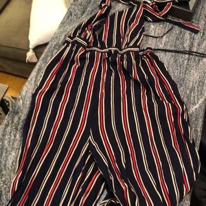 Halter brand new stripped jump suite